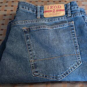 Mens Izod Med Wash Distressed Relaxed Fit Comfort Stretch Jeans Size 42/32